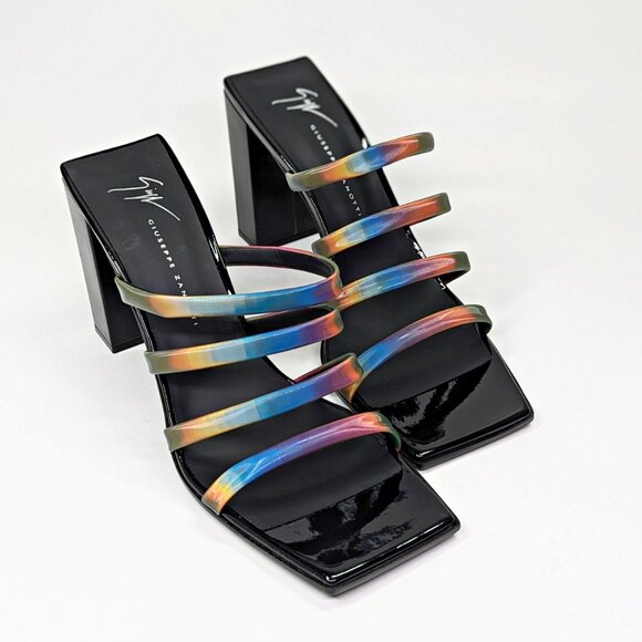 Giuseppe Zanotti Shangay 85MM Strappy Patent Slide Sandals Size 38.5 (MSRP $795) - Picture 5 of 12